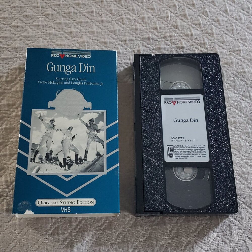 Gunga Din VHS Tape B/W Original Studio Edition 1985 RKO Home Video Cary Grant